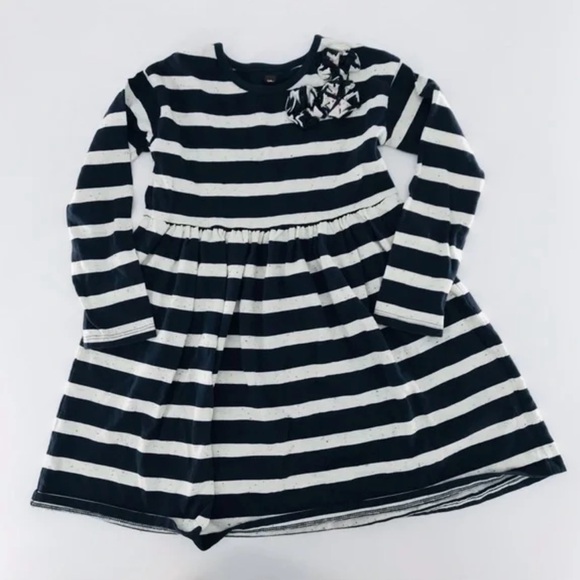 Tea Collection Navy and White Striped Dress - Picture 1 of 4